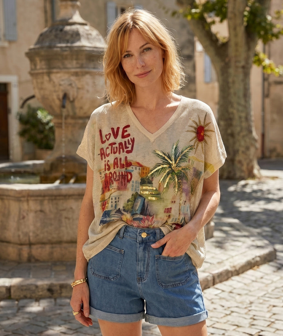 T-shirt Palma blanc face — marque Carnaby