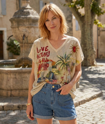 T-shirt Palma blanc face — marque Carnaby