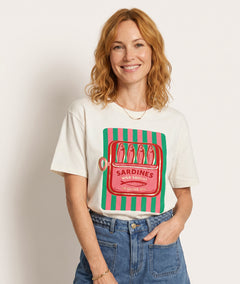 T-shirt Sardine blanc face - Carnaby