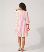 Robe Andre blanc manches pagode volants dos — Carnaby