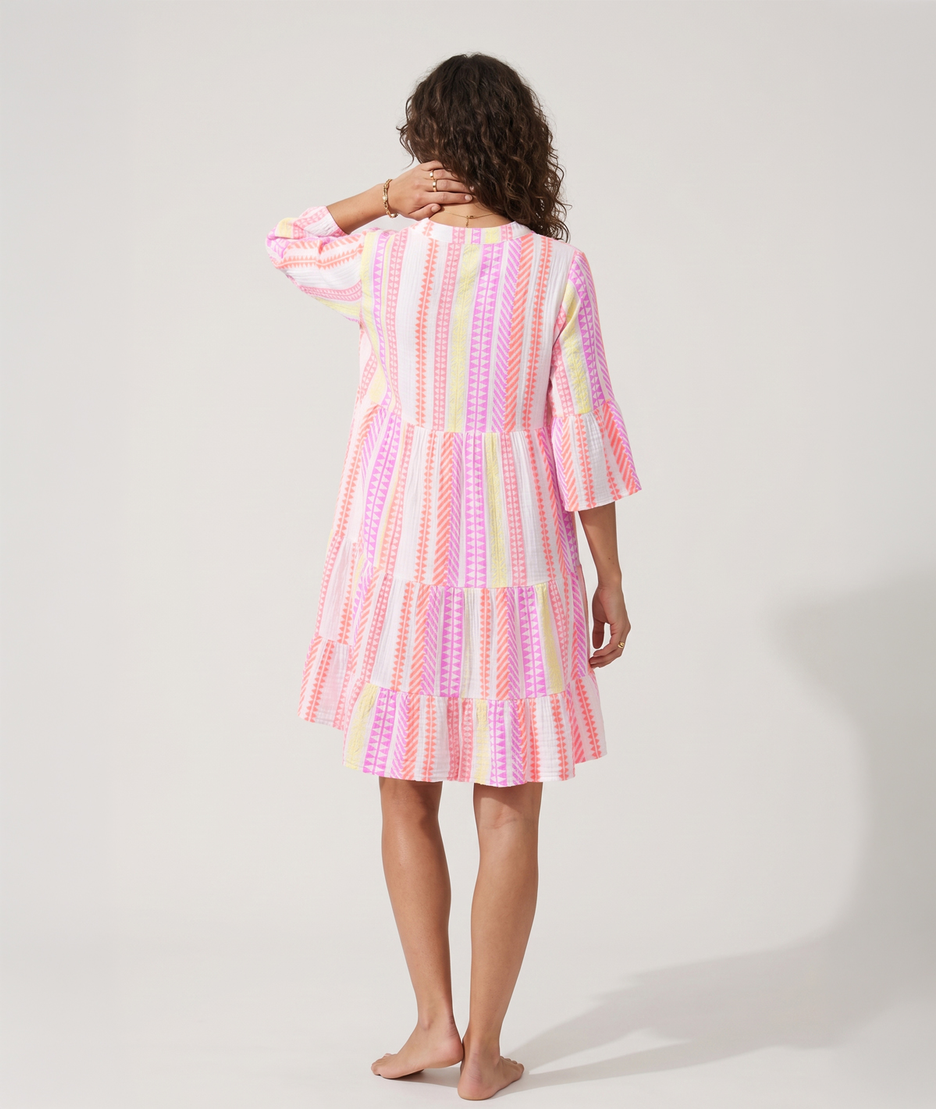 Robe Andre blanc manches pagode volants dos - Carnaby