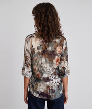 Tunique Cerine choco effet froissé à motifs — marque Carnaby