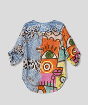 Tunique fluide à motifs patchwork coloré arrière - multi