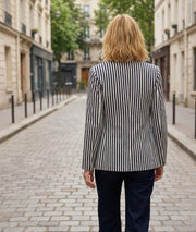 Veste Angelina blazer à rayures marine dos