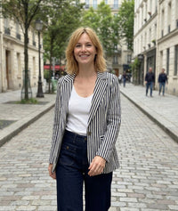 Veste Angelina blazer à rayures - marine