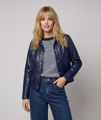 Veste courte Carla effet brillant - taupe
