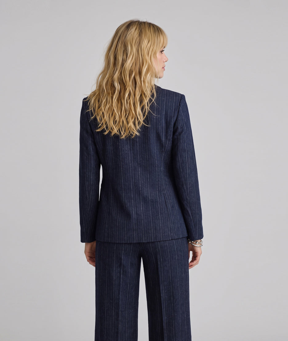 Veste blazer femme à rayures marine Cindy – Carnaby