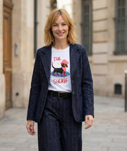 Veste blazer à rayures Cindy marine face