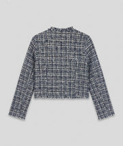 Veste Simone courte en tweed bleu dos