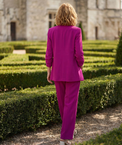 Blazer Stella manches plissées violet dos