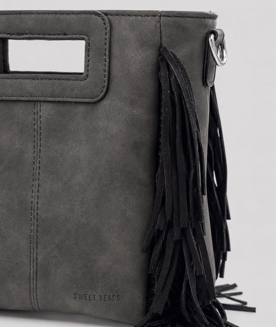 Sac bandoulière Franja effet peau avec franges