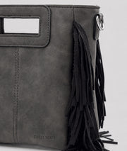 Sac bandoulière Franja effet peau avec franges