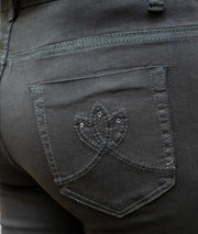 Pantalon droit Lotus couleur vert détail lotus arrière