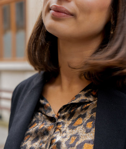 Blazer habillé uni Smocky noir détails