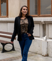 Blazer habillé uni Smocky noir de face