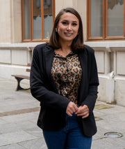 Blazer habillé uni Smocky noir de face