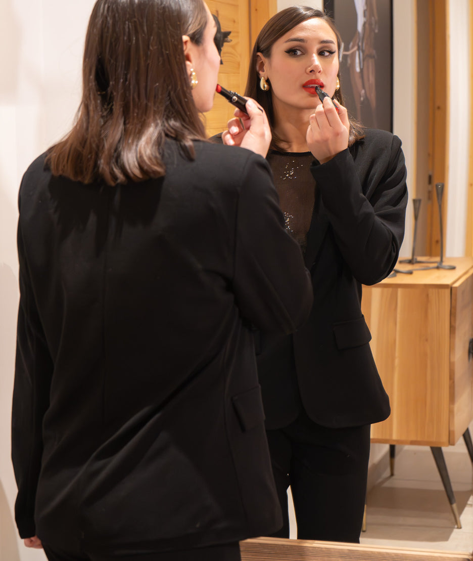 Blazer habillé uni Smocky noir face arrière