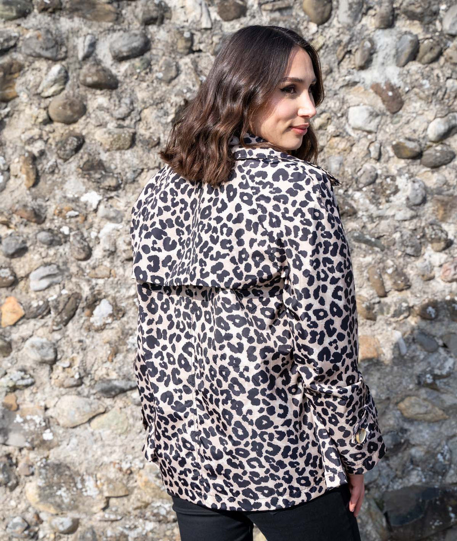 Trench imprimé leopard mi-saison dos