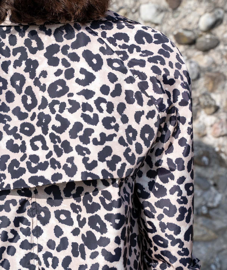 Trench imprimé leopard mi-saison détails