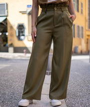 Pantalon tailleur large Lowa kaki face