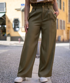 Pantalon tailleur large Lowa kaki face