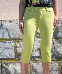 Pantacourt Lotus en jean - anis