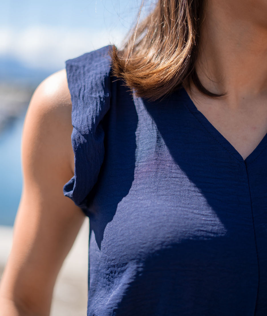 Combinaison ample Line marine détails