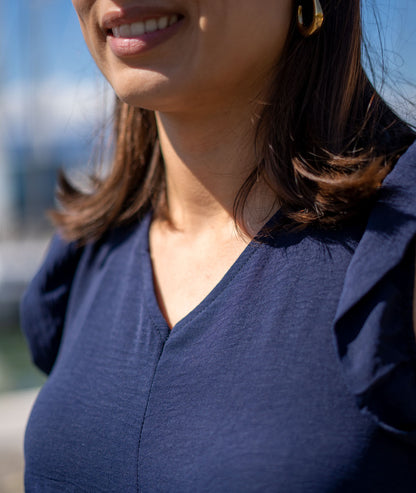 Combinaison ample Line marine détails