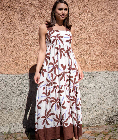 Robe longue Veko marron face