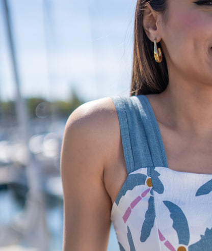 Robe longue Veko bleu détails