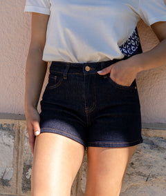 Short en denim brut Kalo face