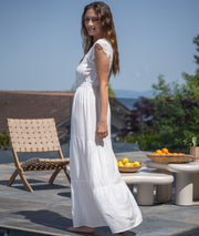 Robe longue bohème Reno blanche coté