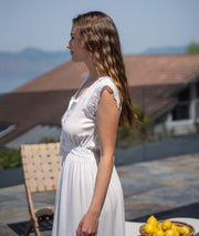 Robe longue bohème Reno blanche coté