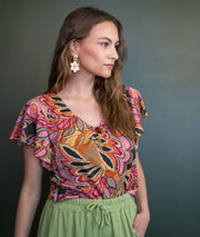 T-shirt à motif colorés Bora face avant