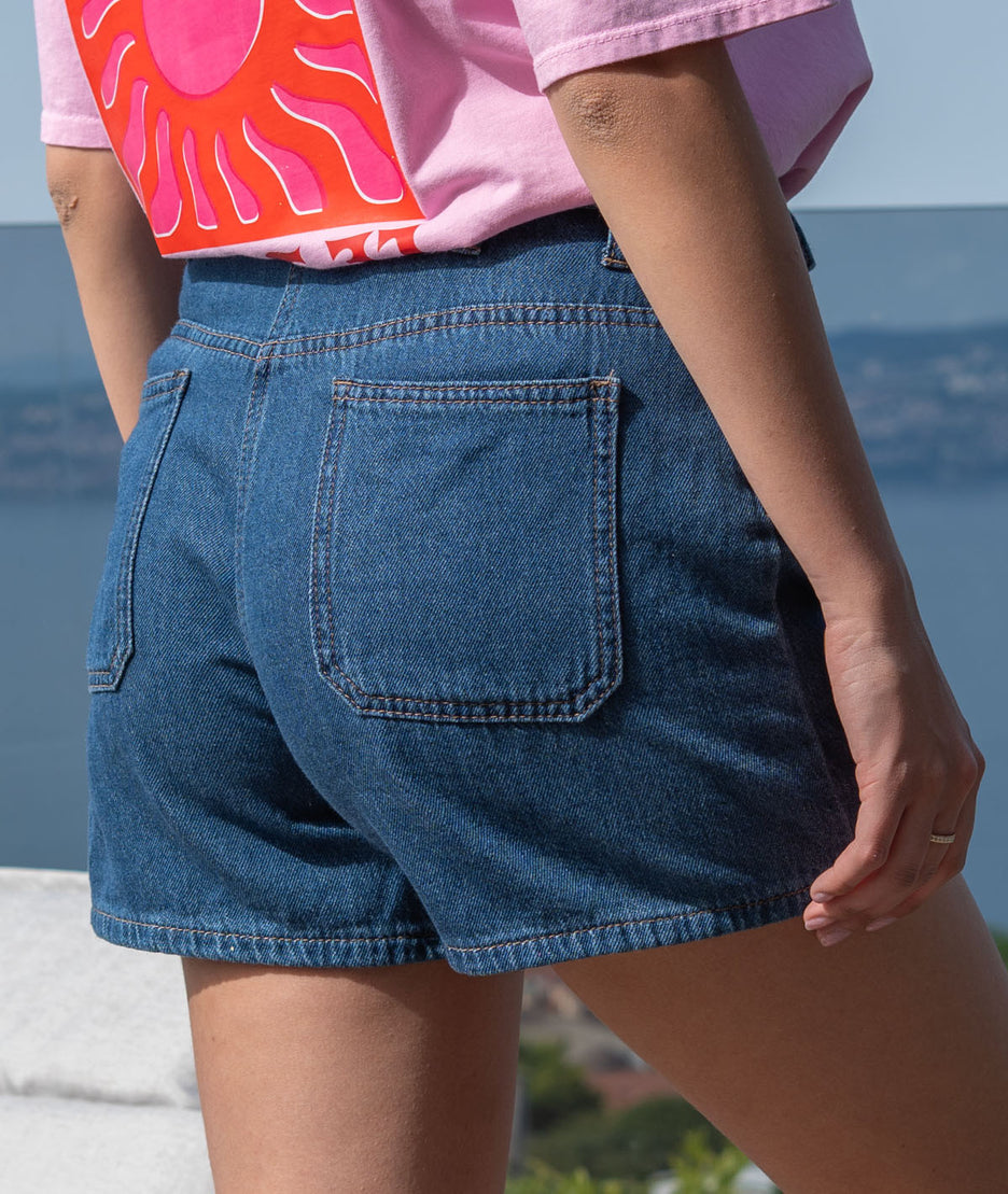 Short en jean dos