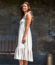 Robe midi à bretelles Sounea beige coté