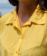 Chemise fluide Nona jaune détail col