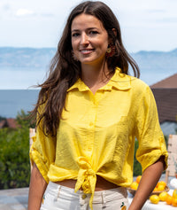 Chemise Nona unie fluide - jaune