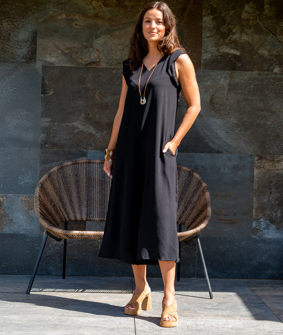 Combinaison ample Line noir face avant