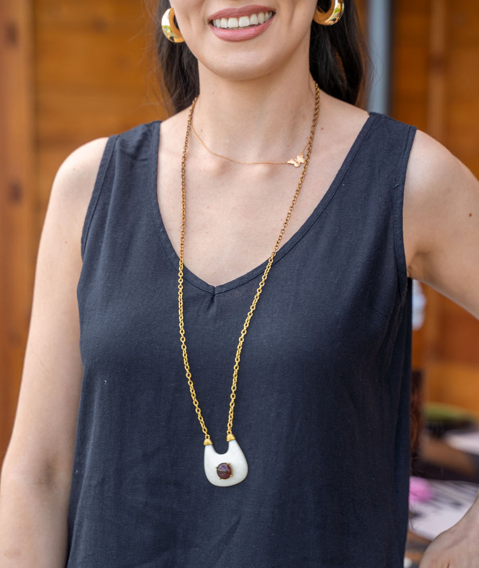 Robe mi-longue Solon noir détails