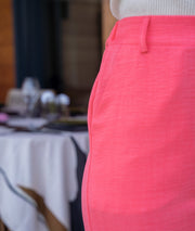 Pantalon fluide d'ensemble Tia couleur corail détails