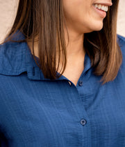 Chemise fluide Nona marine détails