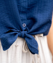 Chemise fluide Nona marine détails