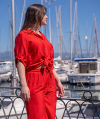 Chemise Nona unie fluide - jaune