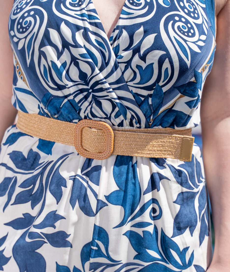 Combinaison dos-nu Audrey marine détails