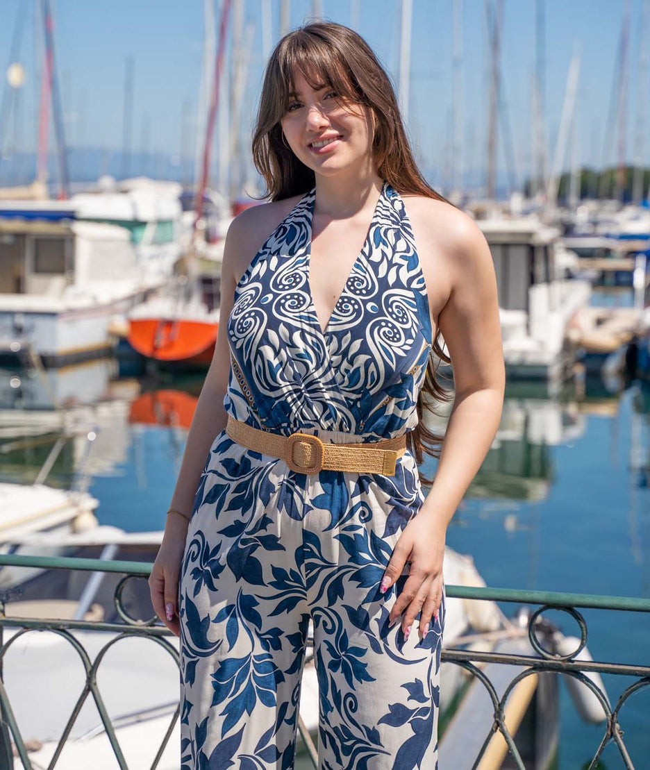 Combinaison dos-nu Audrey marine zoom haut