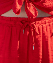 Pantalon fluide Léa rouge détails