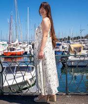 Robe longue Christine kaki coté