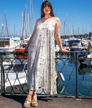 Robe longue Christine kaki face