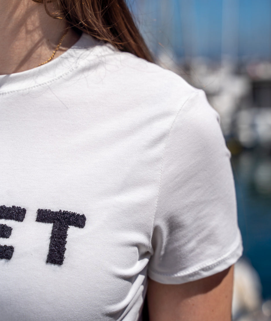 T-shirt à inscription "Sweetlife" noir détails